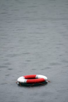Lifebuoy on an ice sheet