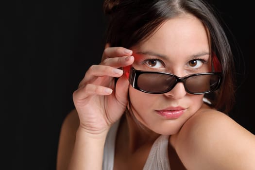 Designer glasses - sportive trendy woman fashion