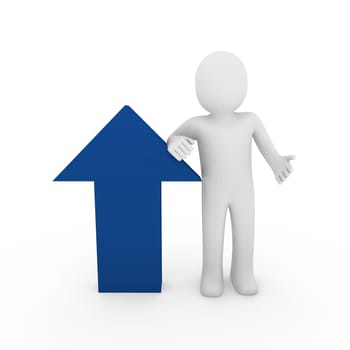 3D Human Arrow Success Blue Business