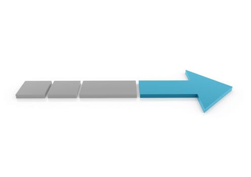3D Arrow Blue Gray Right