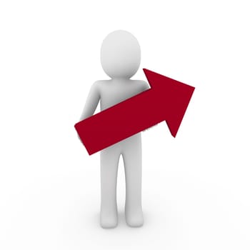 3D Human Arrow Success Red High Business