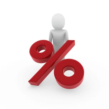 3D Human Sale Percent Red