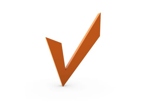 3d check box orange white background