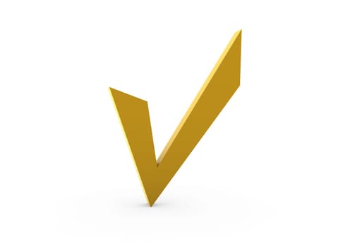 3d check box gold white background