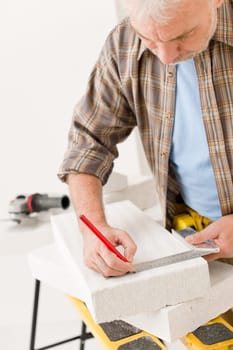 Home improvement - handyman measure porous brick
