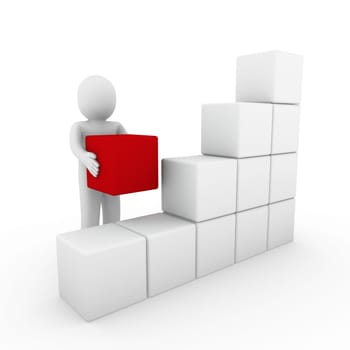 3D Human Cube Red