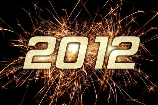 Sparklers with the year 2012