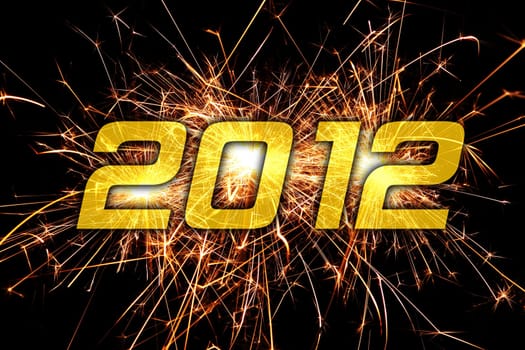 Sparklers with the year 2012