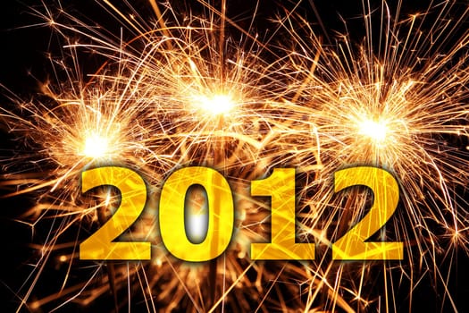 Sparklers with the year 2012
