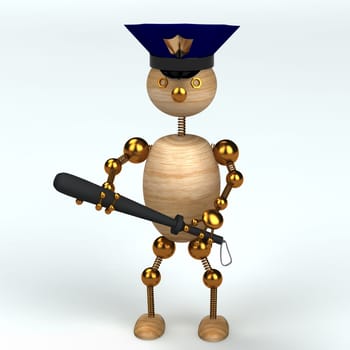 wood man police