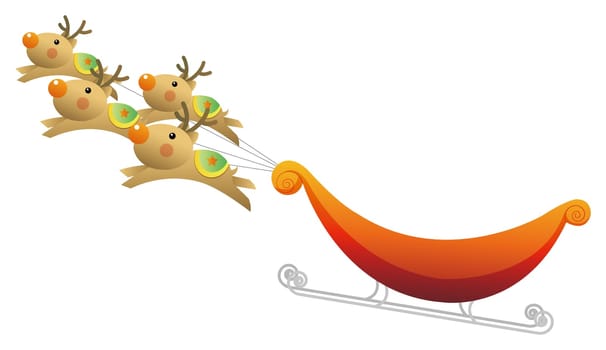 deer pulling sled