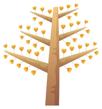 tree with red heart