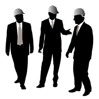 Businessmen with protective helmet
