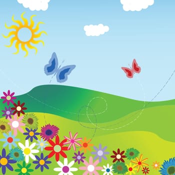 flowers and field