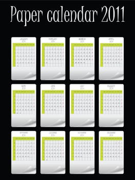 paper vector calendar for 2011