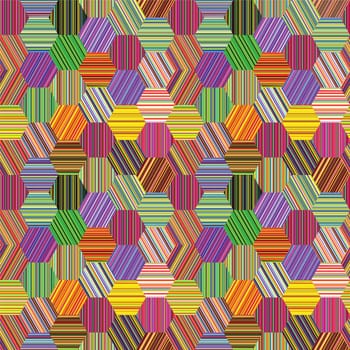 hexagonal stripes patchwork