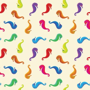 sea horses seamless pattern