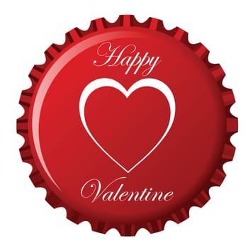 happy valentine bottle cap