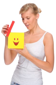 Woman with a box