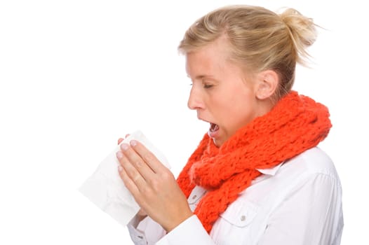 Woman with cold