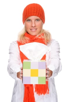 Woman with cold