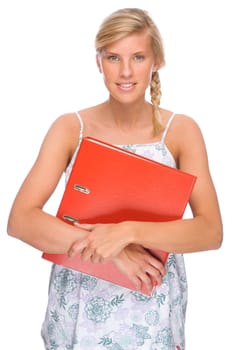 Woman with file folder