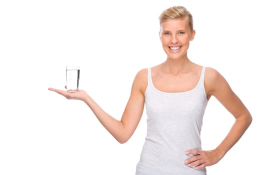 Woman with glass of water