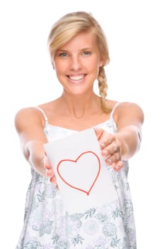 Woman with love letter