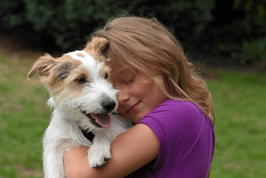Child with dog