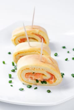 Pancakes with salmon