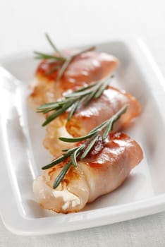 Goat's cheese wrapped in bacon