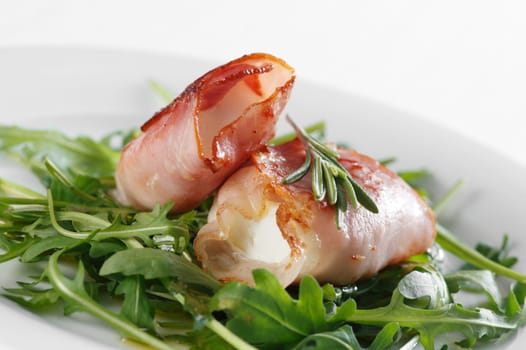 Goat's cheese wrapped in bacon