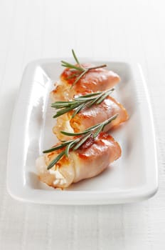 Goat's cheese wrapped in bacon