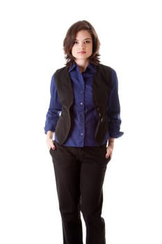 Young business woman standing
