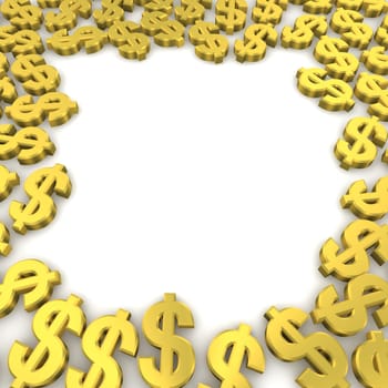 Golden dollar currency symbols