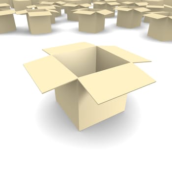 Empty cardboard box 3d