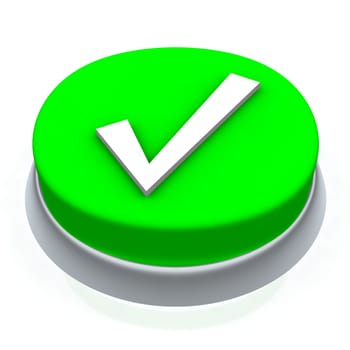 Check mark round button 3d