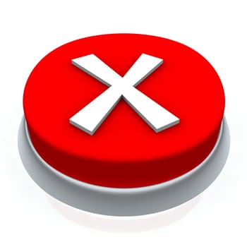 X mark round button 3d