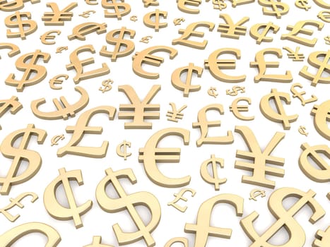 Golden currency symbols