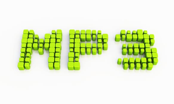 Green MP3 Text - Equalizer