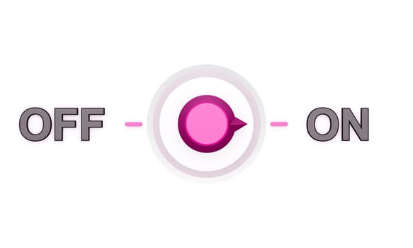 3D Knob pink on white - ON