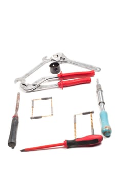 Conceptual photo with building tools