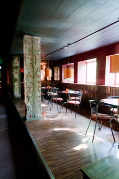 Tables in billiard room