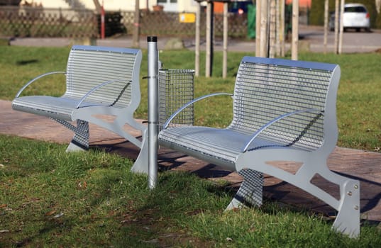 Two park benches along the way - Tow Park Benches a long the way