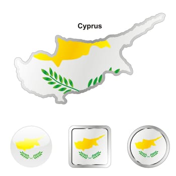 cyprus map and internet buttons