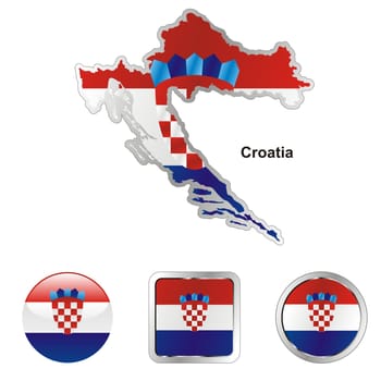 croatia map and internet buttons