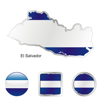 el salvador map and internet buttons
