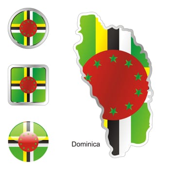 dominica map and internet buttons