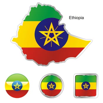 ethiopia map and internet buttons