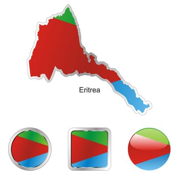 eritrea map and internet buttons